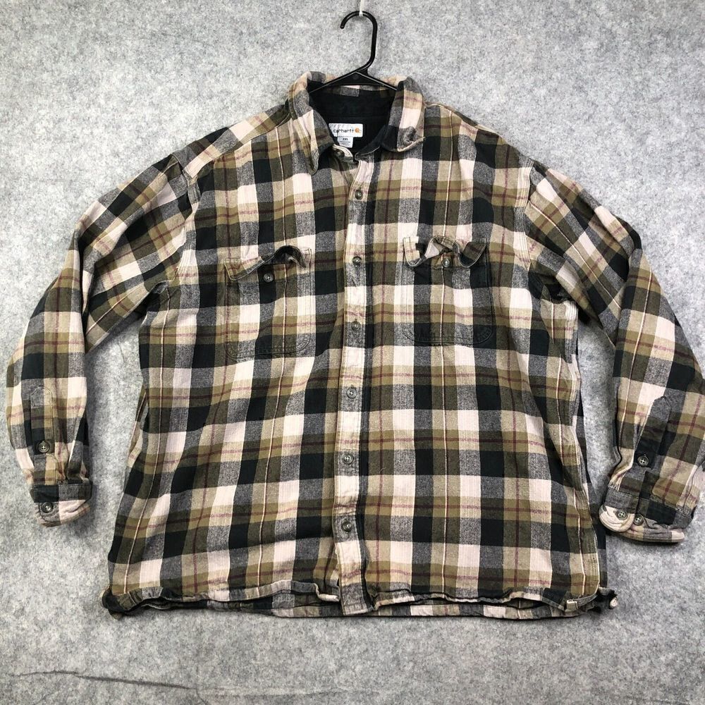 Carhartt Cold Weather Flannel Shirt Size XXL Heavyweight Casual Long Sleeve